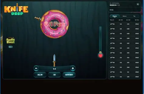 Knife Drop slot game with pink donut and knives