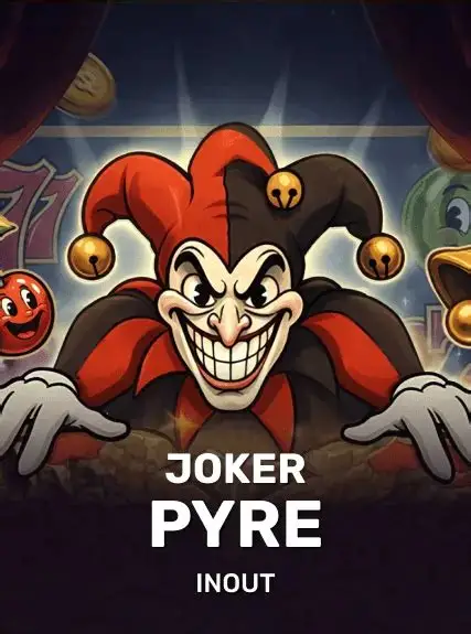 Stylized Joker Pyre text in red and gold on dark background