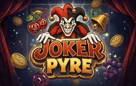 Joker Pyre logo with jester, coins, cherries, and bell